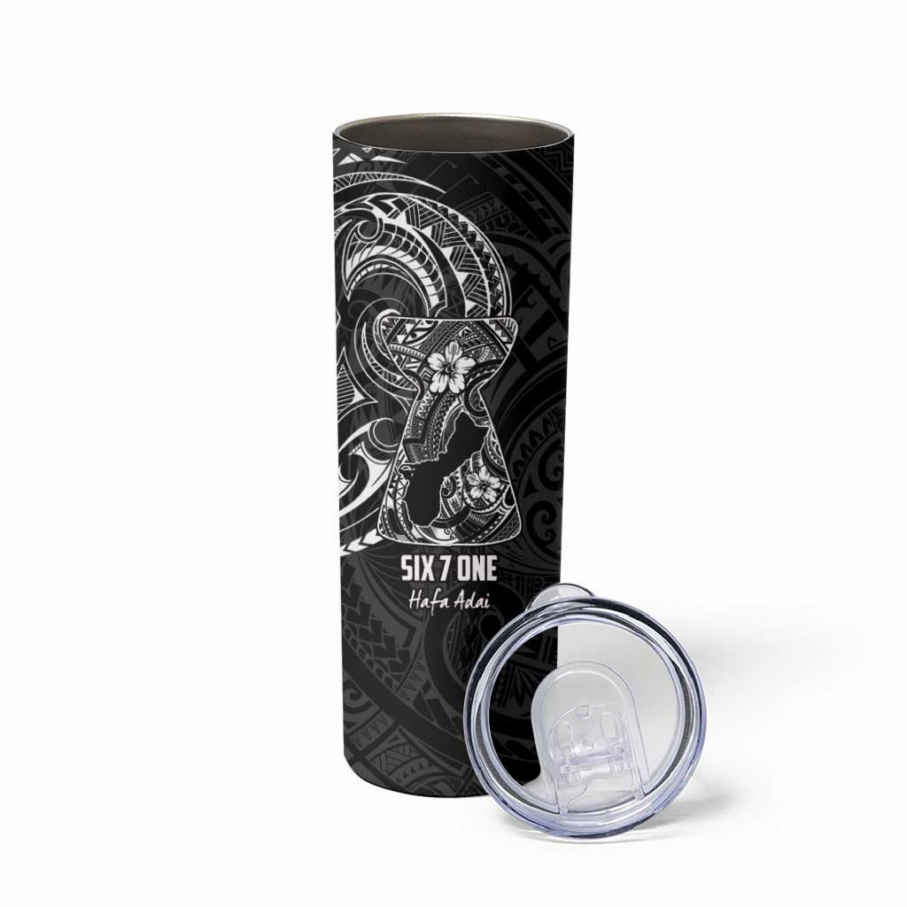 Black Guam Latte Stone Tribal Tattoo Skinny Tumbler Hafa Adai Six 7 One