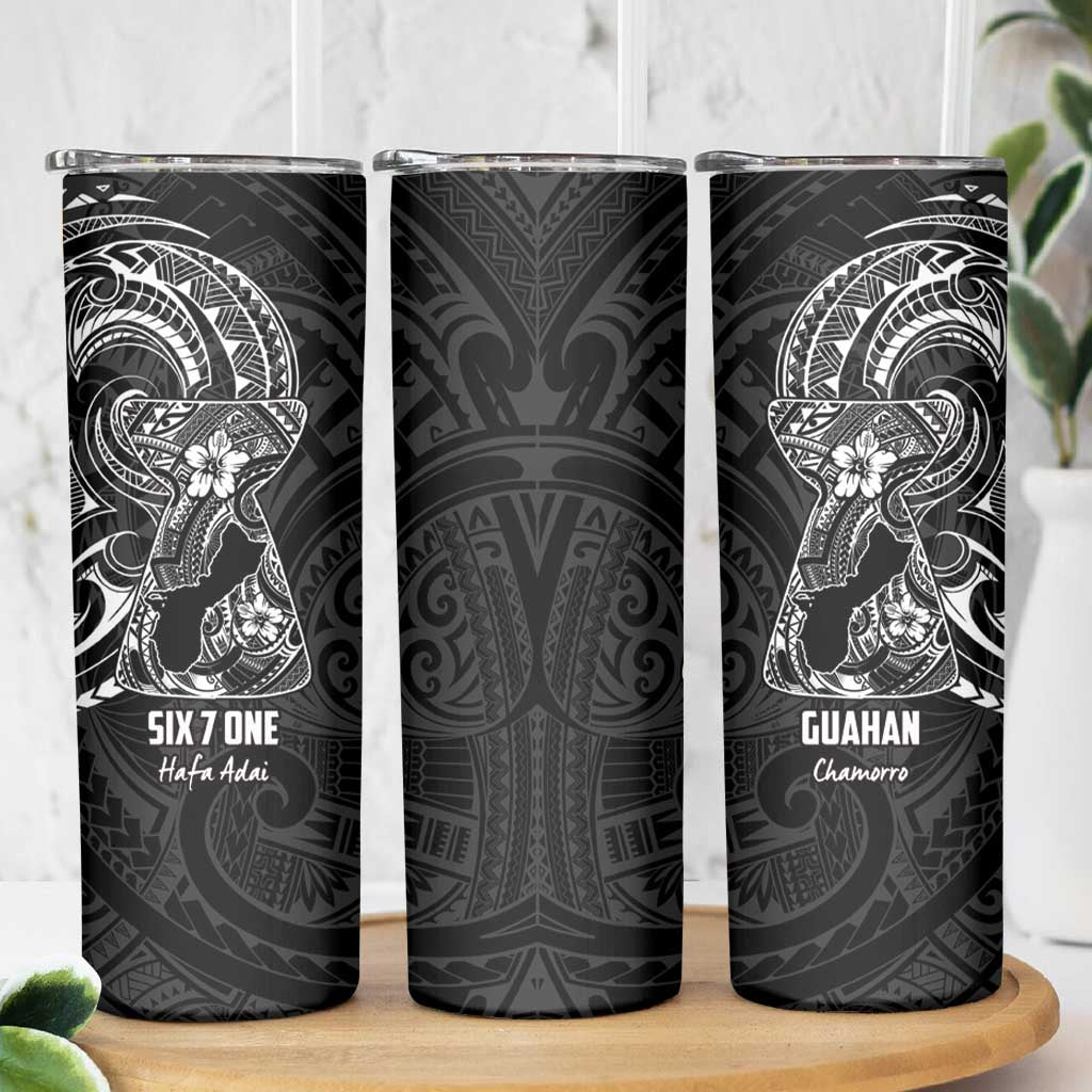 Black Guam Latte Stone Tribal Tattoo Skinny Tumbler Hafa Adai Six 7 One
