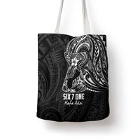 Black Guam Latte Stone Tribal Tattoo Tote Bag Hafa Adai Six 7 One - Polynesian Pride