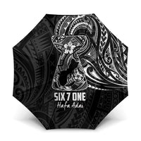 Black Guam Latte Stone Tribal Tattoo Umbrella Hafa Adai Six 7 One - Polynesian Pride