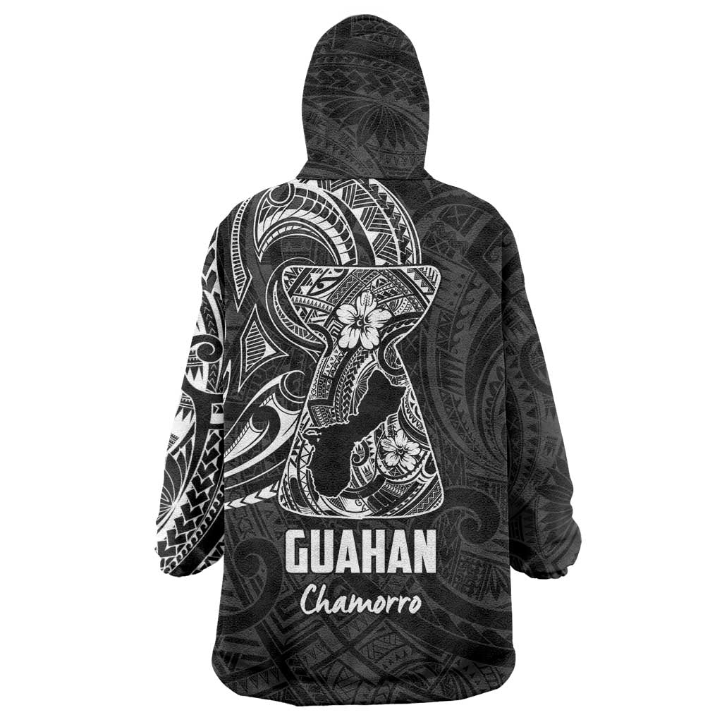 Black Guam Latte Stone Tribal Tattoo Wearable Blanket Hoodie Hafa Adai Six 7 One