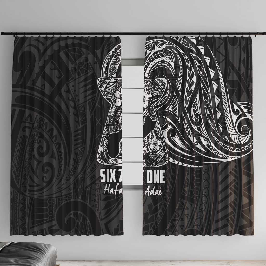 Black Guam Latte Stone Tribal Tattoo Window Curtain Hafa Adai Six 7 One