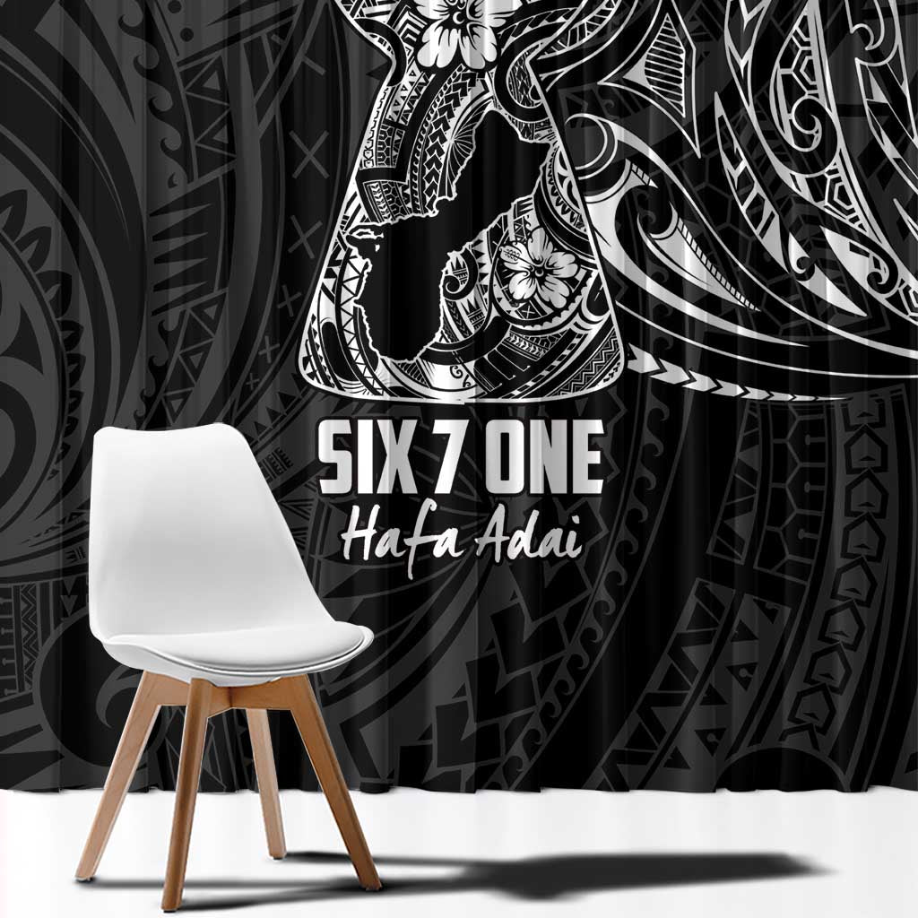 Black Guam Latte Stone Tribal Tattoo Window Curtain Hafa Adai Six 7 One
