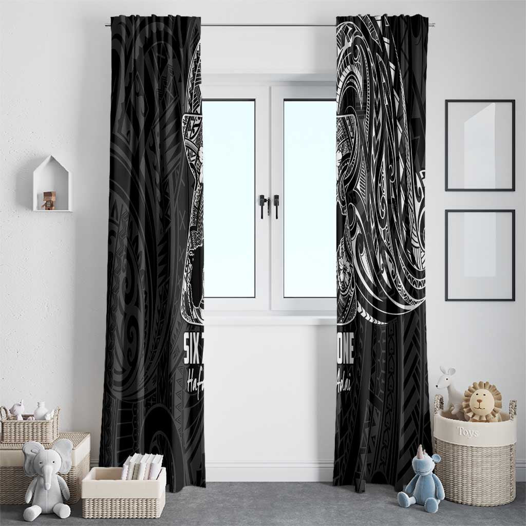 Black Guam Latte Stone Tribal Tattoo Window Curtain Hafa Adai Six 7 One