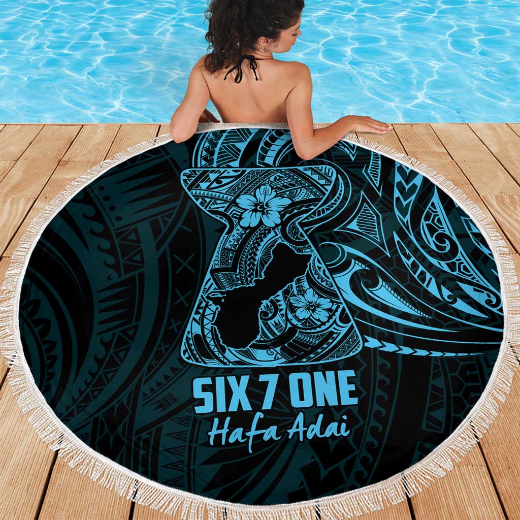 Blue Guam Latte Stone Tribal Tattoo Beach Blanket Hafa Adai Six 7 One