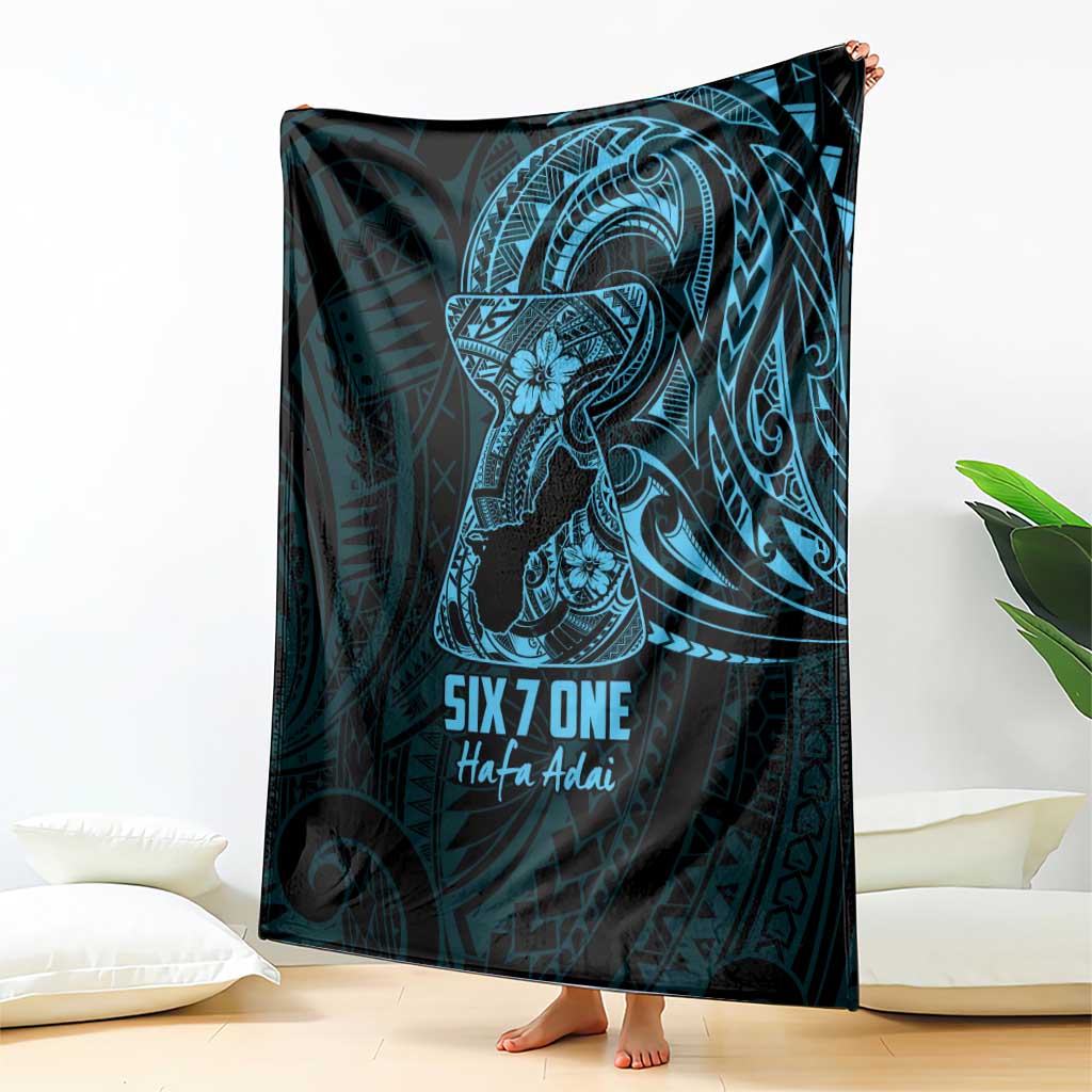 Blue Guam Latte Stone Tribal Tattoo Blanket Hafa Adai Six 7 One LT9 - Polynesian Pride