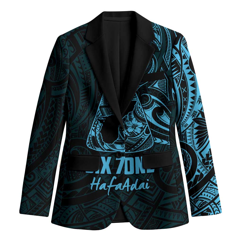 Blue Guam Latte Stone Tribal Tattoo Blazer Hafa Adai Six 7 One LT9 Unisex Blue - Polynesian Pride