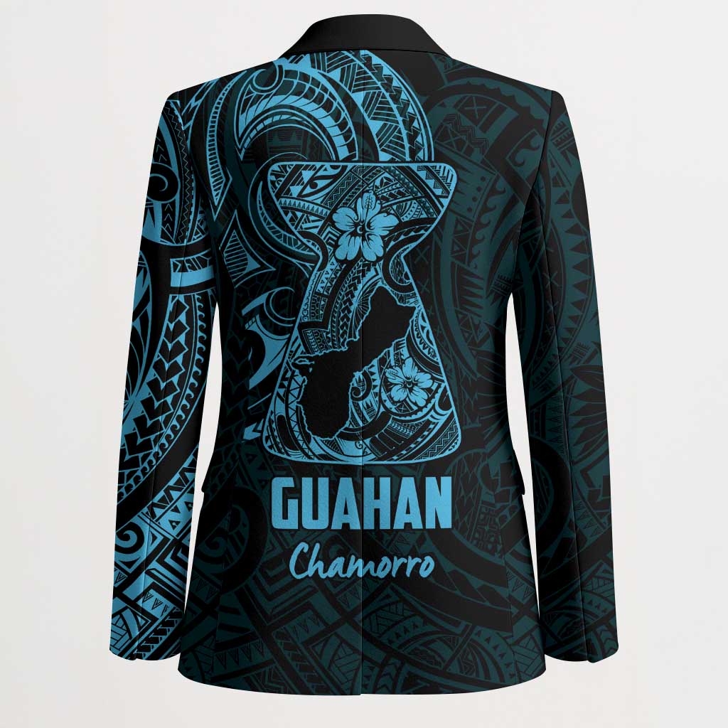 Blue Guam Latte Stone Tribal Tattoo Blazer Hafa Adai Six 7 One LT9 - Polynesian Pride