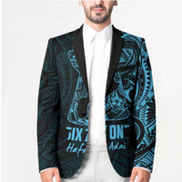 Blue Guam Latte Stone Tribal Tattoo Blazer Hafa Adai Six 7 One LT9 - Polynesian Pride