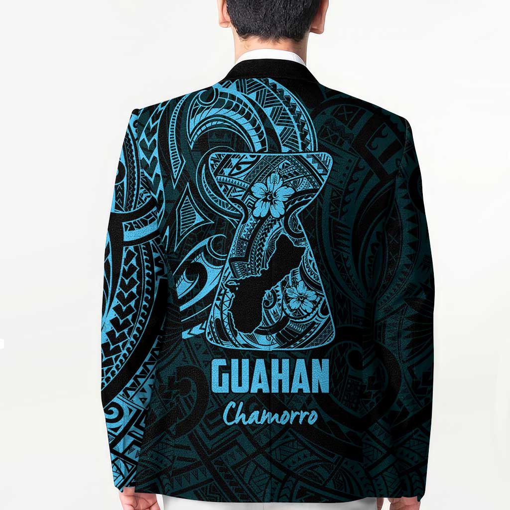 Blue Guam Latte Stone Tribal Tattoo Blazer Hafa Adai Six 7 One LT9 - Polynesian Pride