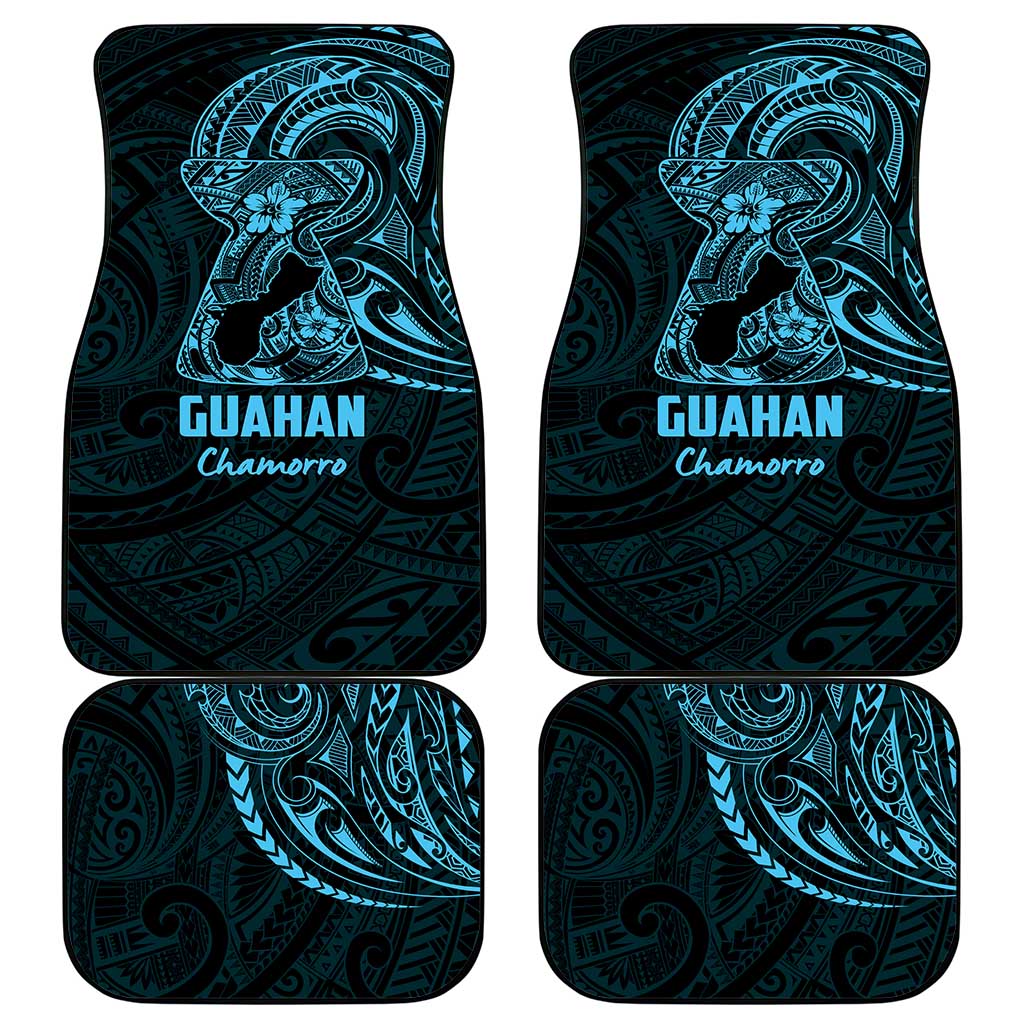 Blue Guam Latte Stone Tribal Tattoo Car Mats Hafa Adai Six 7 One