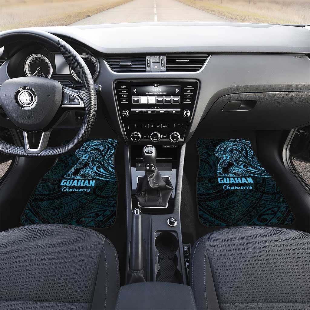 Blue Guam Latte Stone Tribal Tattoo Car Mats Hafa Adai Six 7 One