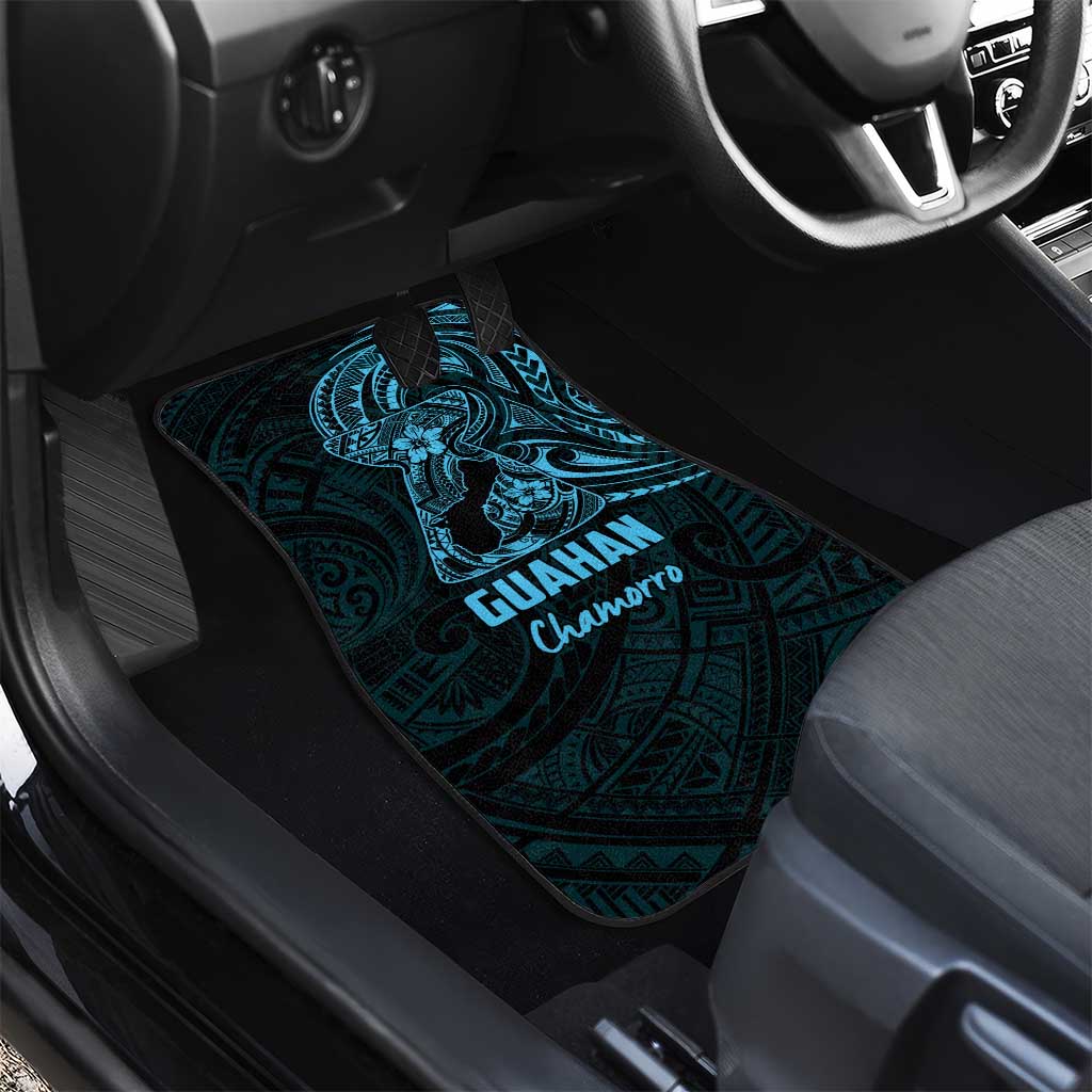 Blue Guam Latte Stone Tribal Tattoo Car Mats Hafa Adai Six 7 One