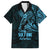 Blue Guam Latte Stone Tribal Tattoo Family Matching Off Shoulder Maxi Dress and Hawaiian Shirt Hafa Adai Six 7 One