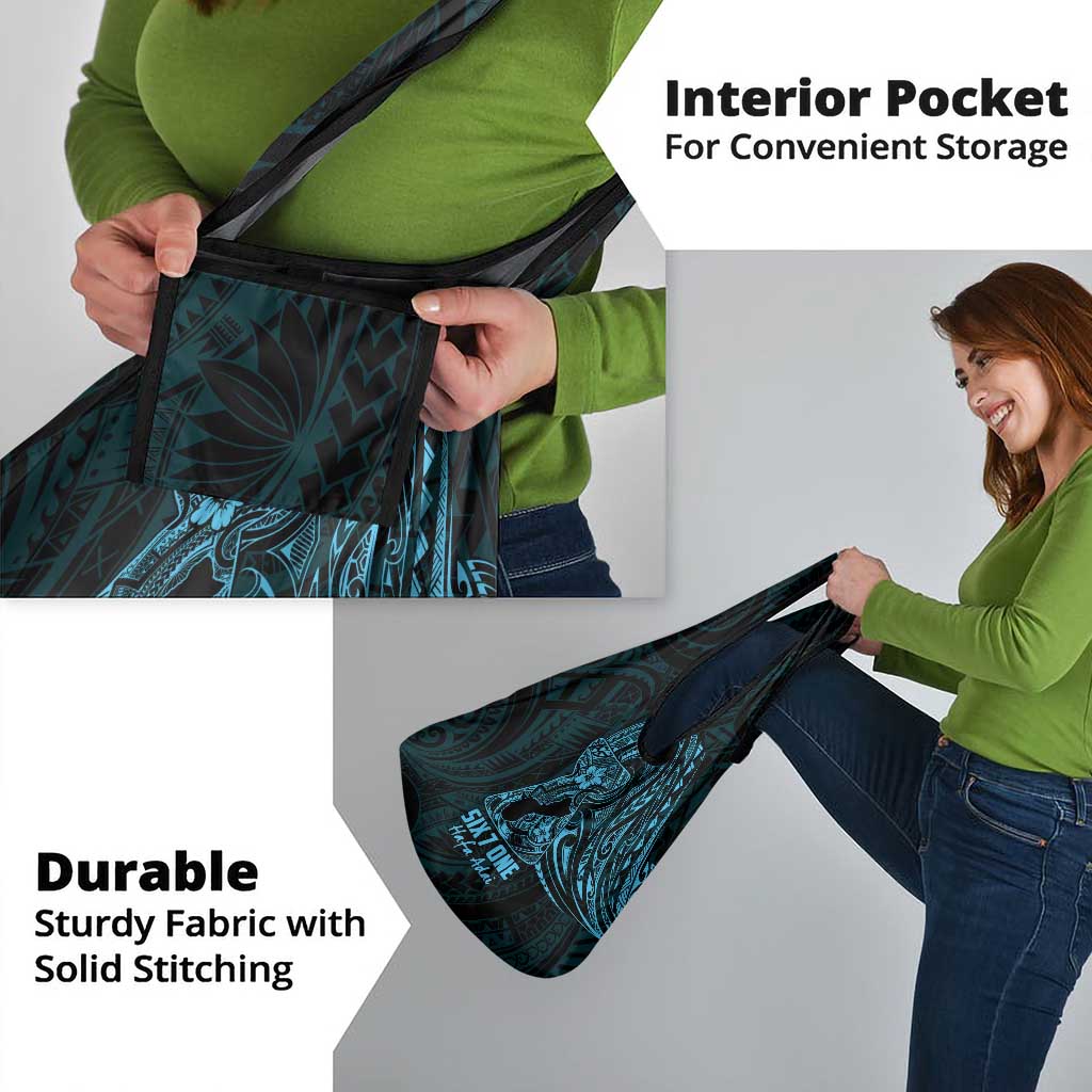 Blue Guam Latte Stone Tribal Tattoo Grocery Bag Hafa Adai Six 7 One