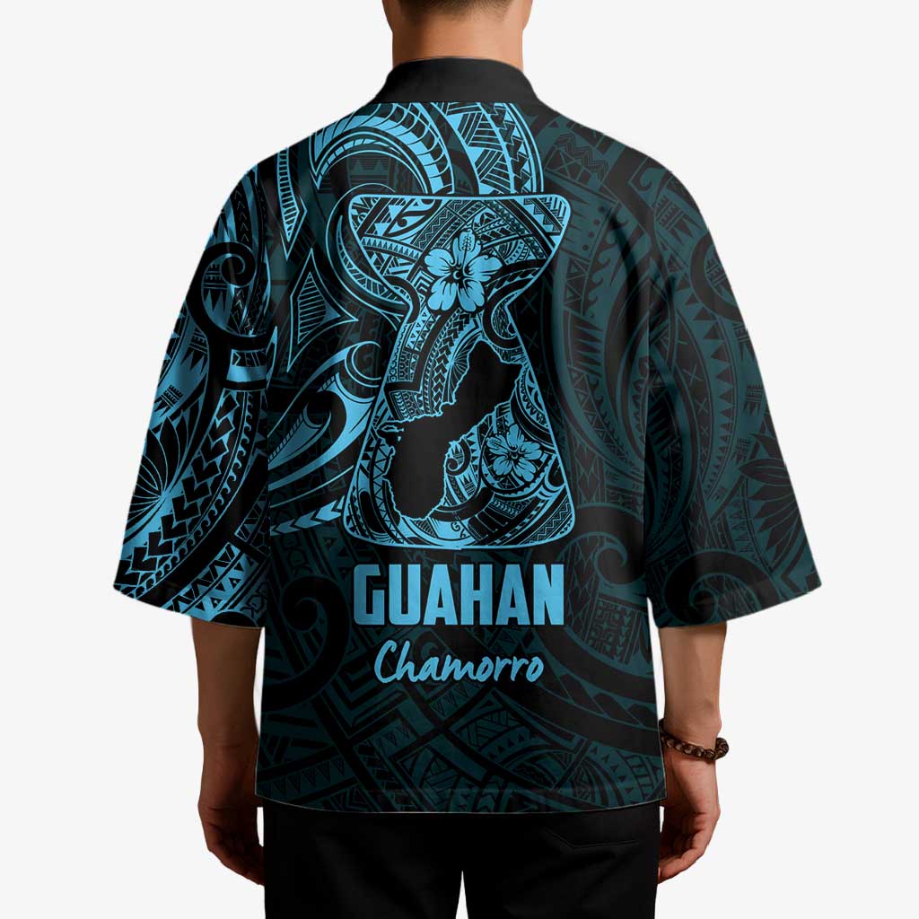 Blue Guam Latte Stone Tribal Tattoo Kimono Hafa Adai Six 7 One - Polynesian Pride