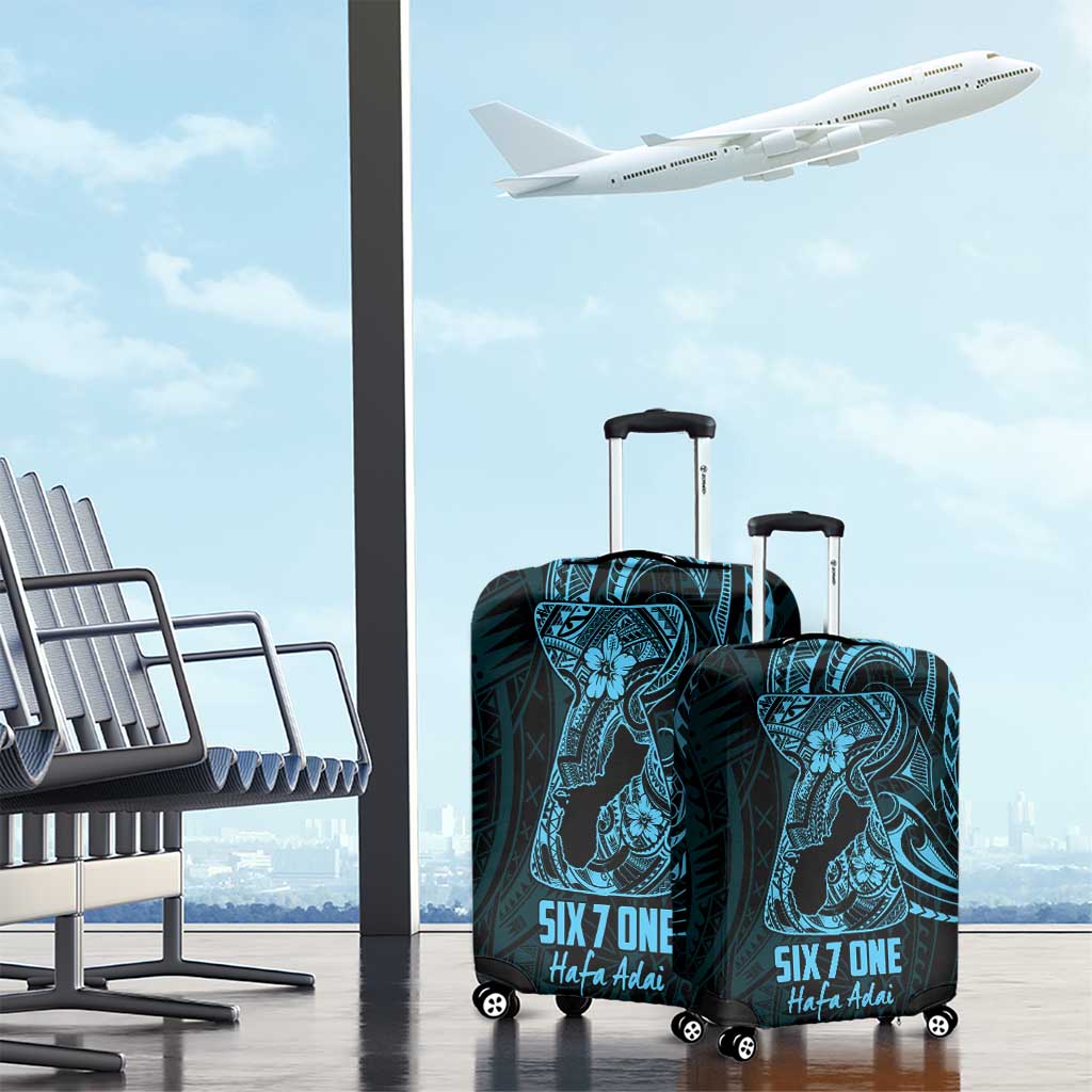 Blue Guam Latte Stone Tribal Tattoo Luggage Cover Hafa Adai Six 7 One