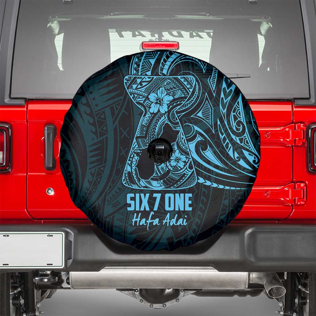 Blue Guam Latte Stone Tribal Tattoo Spare Tire Cover Hafa Adai Six 7 One