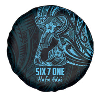 Blue Guam Latte Stone Tribal Tattoo Spare Tire Cover Hafa Adai Six 7 One