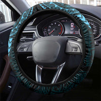 Blue Guam Latte Stone Tribal Tattoo Steering Wheel Cover Hafa Adai Six 7 One