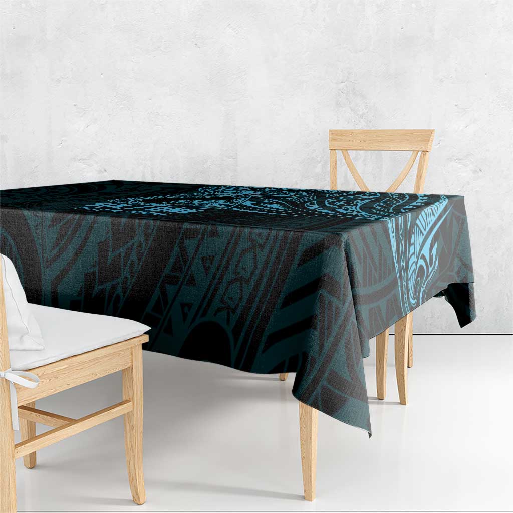 Blue Guam Latte Stone Tribal Tattoo Tablecloth Hafa Adai Six 7 One