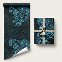 Blue Guam Latte Stone Tribal Tattoo Wrapping Paper Hafa Adai Six 7 One - Polynesian Pride