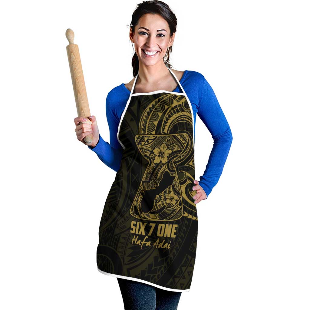 Gold Guam Latte Stone Tribal Tattoo Apron Hafa Adai Six 7 One LT9 - Polynesian Pride
