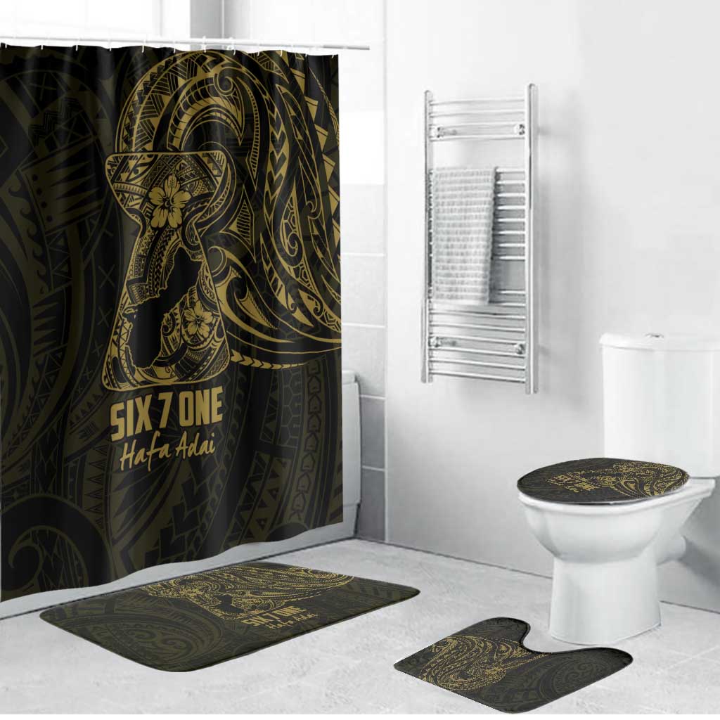 Gold Guam Latte Stone Tribal Tattoo Bathroom Set Hafa Adai Six 7 One - Polynesian Pride