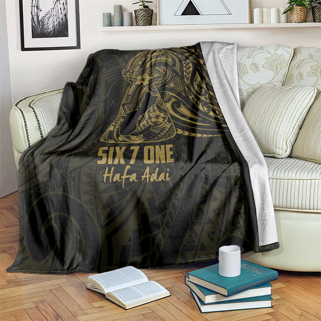 Gold Guam Latte Stone Tribal Tattoo Blanket Hafa Adai Six 7 One