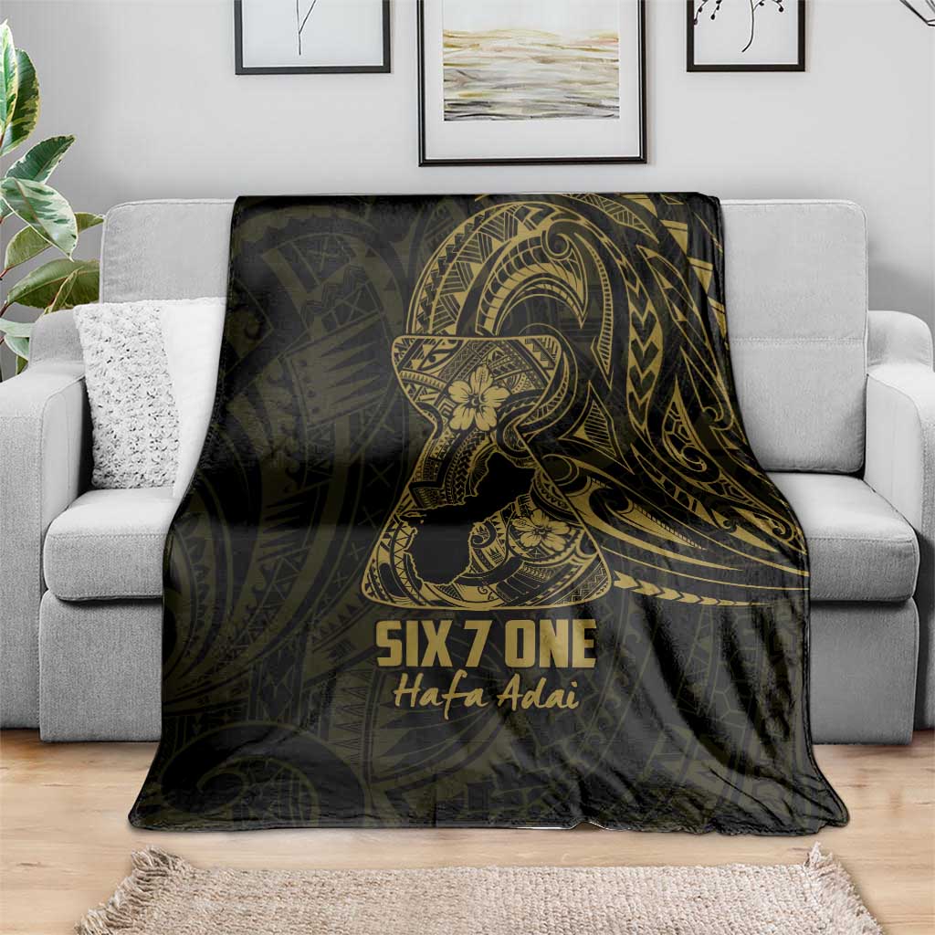 Gold Guam Latte Stone Tribal Tattoo Blanket Hafa Adai Six 7 One