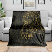 Gold Guam Latte Stone Tribal Tattoo Blanket Hafa Adai Six 7 One