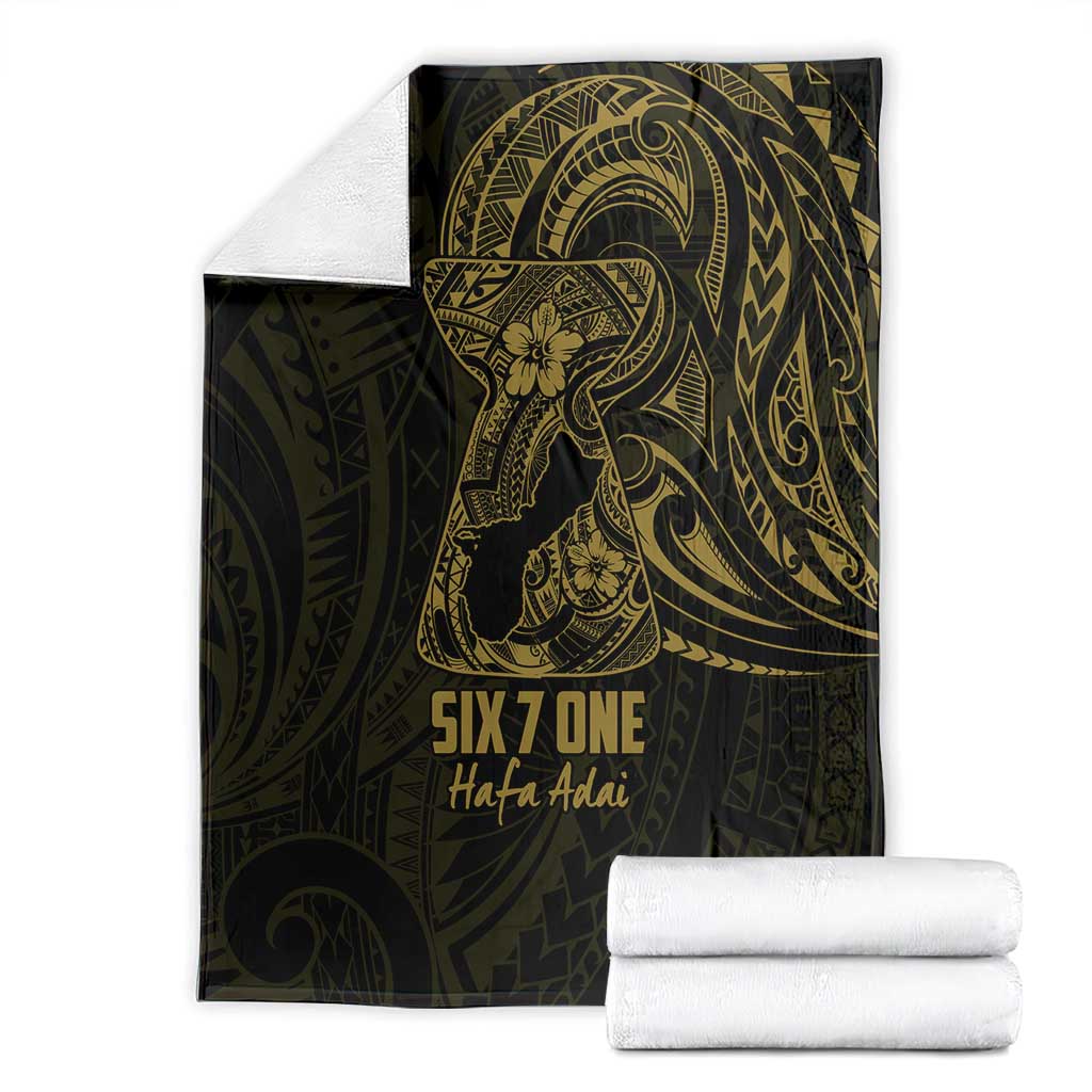 Gold Guam Latte Stone Tribal Tattoo Blanket Hafa Adai Six 7 One