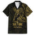 Gold Guam Latte Stone Tribal Tattoo Family Matching Off Shoulder Maxi Dress and Hawaiian Shirt Hafa Adai Six 7 One