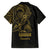 Gold Guam Latte Stone Tribal Tattoo Family Matching Off Shoulder Maxi Dress and Hawaiian Shirt Hafa Adai Six 7 One
