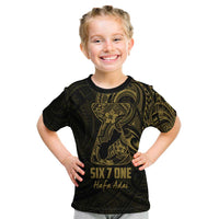 Gold Guam Latte Stone Tribal Tattoo Kid T Shirt Hafa Adai Six 7 One