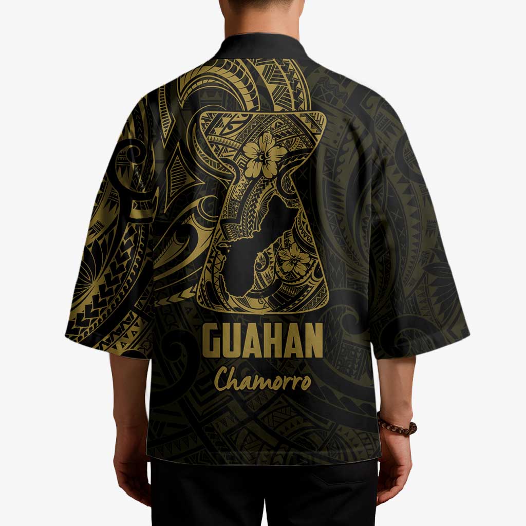 Gold Guam Latte Stone Tribal Tattoo Kimono Hafa Adai Six 7 One - Polynesian Pride