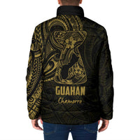 Gold Guam Latte Stone Tribal Tattoo Padded Jacket Hafa Adai Six 7 One - Polynesian Pride