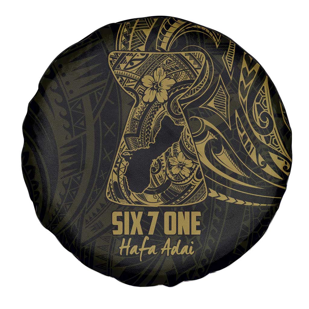 Gold Guam Latte Stone Tribal Tattoo Spare Tire Cover Hafa Adai Six 7 One