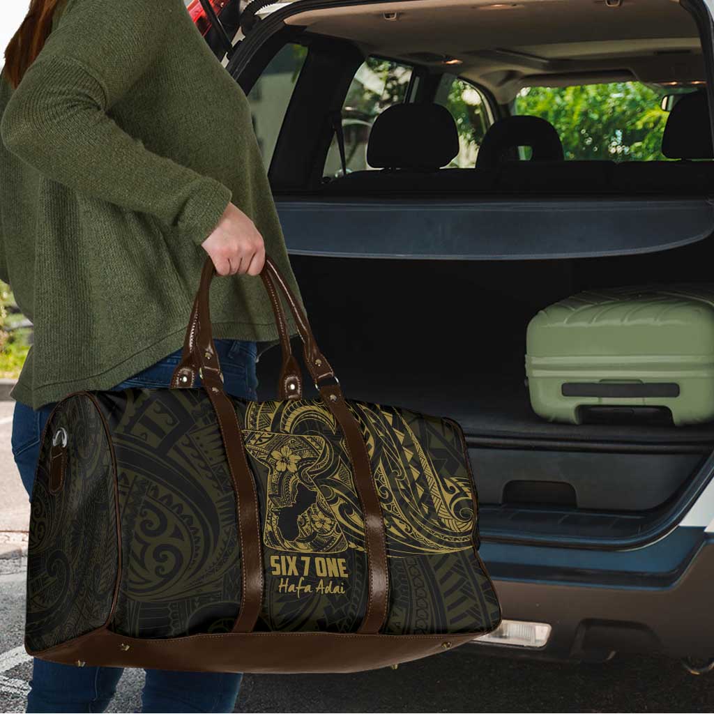 Gold Guam Latte Stone Tribal Tattoo Travel Bag Hafa Adai Six 7 One - Polynesian Pride