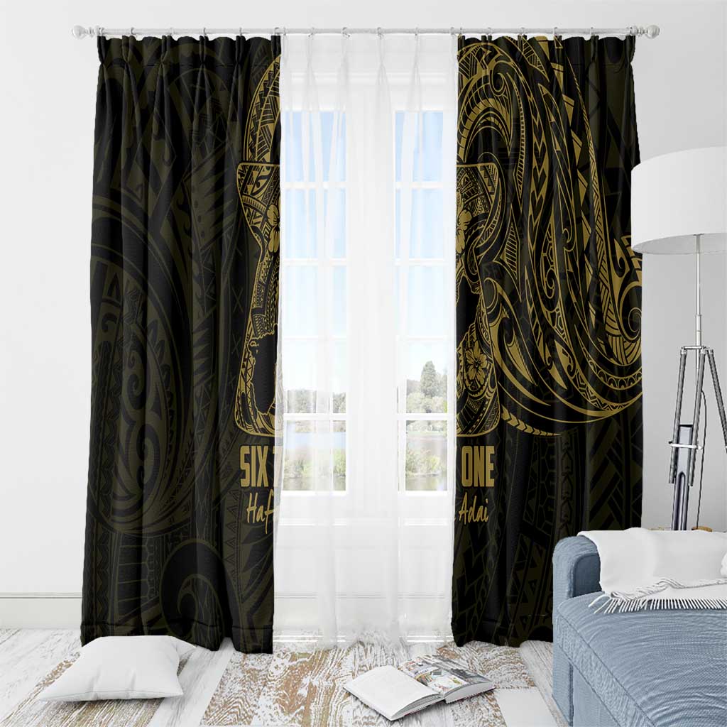 Gold Guam Latte Stone Tribal Tattoo Window Curtain Hafa Adai Six 7 One