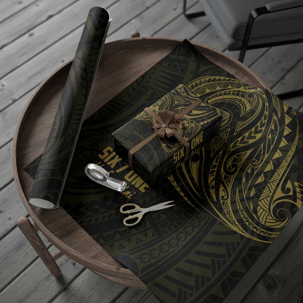 Gold Guam Latte Stone Tribal Tattoo Wrapping Paper Hafa Adai Six 7 One - Polynesian Pride