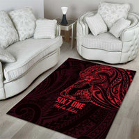 Oxblood Guam Latte Stone Tribal Tattoo Area Rug Hafa Adai Six 7 One