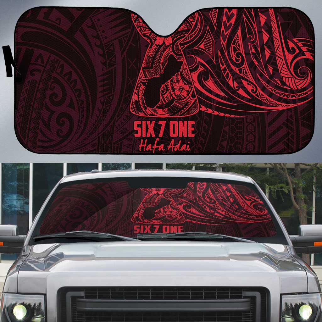 Oxblood Guam Latte Stone Tribal Tattoo Auto Sun Shade Hafa Adai Six 7 One - Polynesian Pride