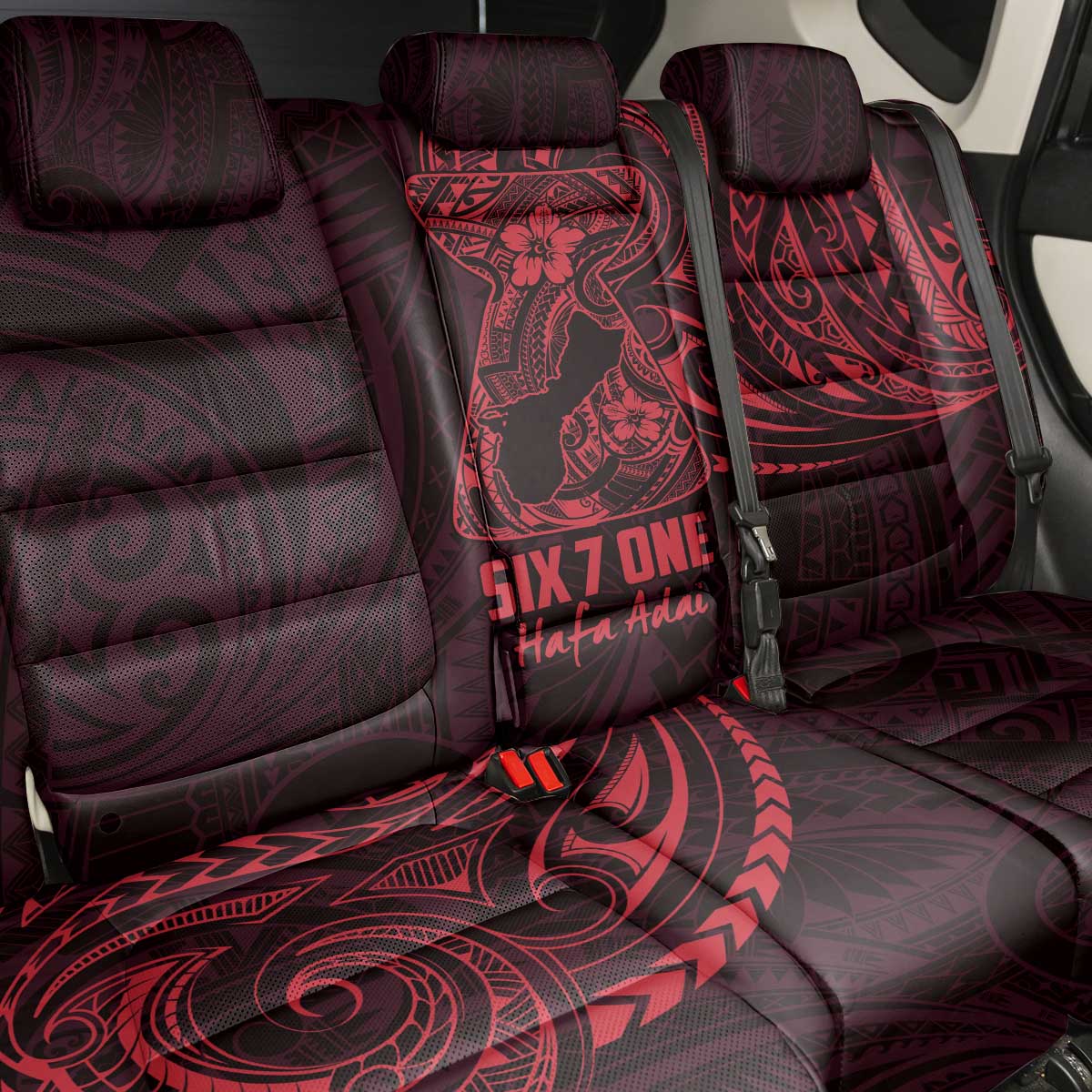 Oxblood Guam Latte Stone Tribal Tattoo Back Car Seat Cover Hafa Adai Six 7 One