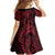 Oxblood Guam Latte Stone Tribal Tattoo Family Matching Off Shoulder Maxi Dress and Hawaiian Shirt Hafa Adai Six 7 One