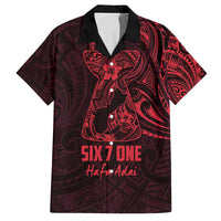Oxblood Guam Latte Stone Tribal Tattoo Family Matching Puletasi and Hawaiian Shirt Hafa Adai Six 7 One