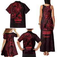 Oxblood Guam Latte Stone Tribal Tattoo Family Matching Tank Maxi Dress and Hawaiian Shirt Hafa Adai Six 7 One