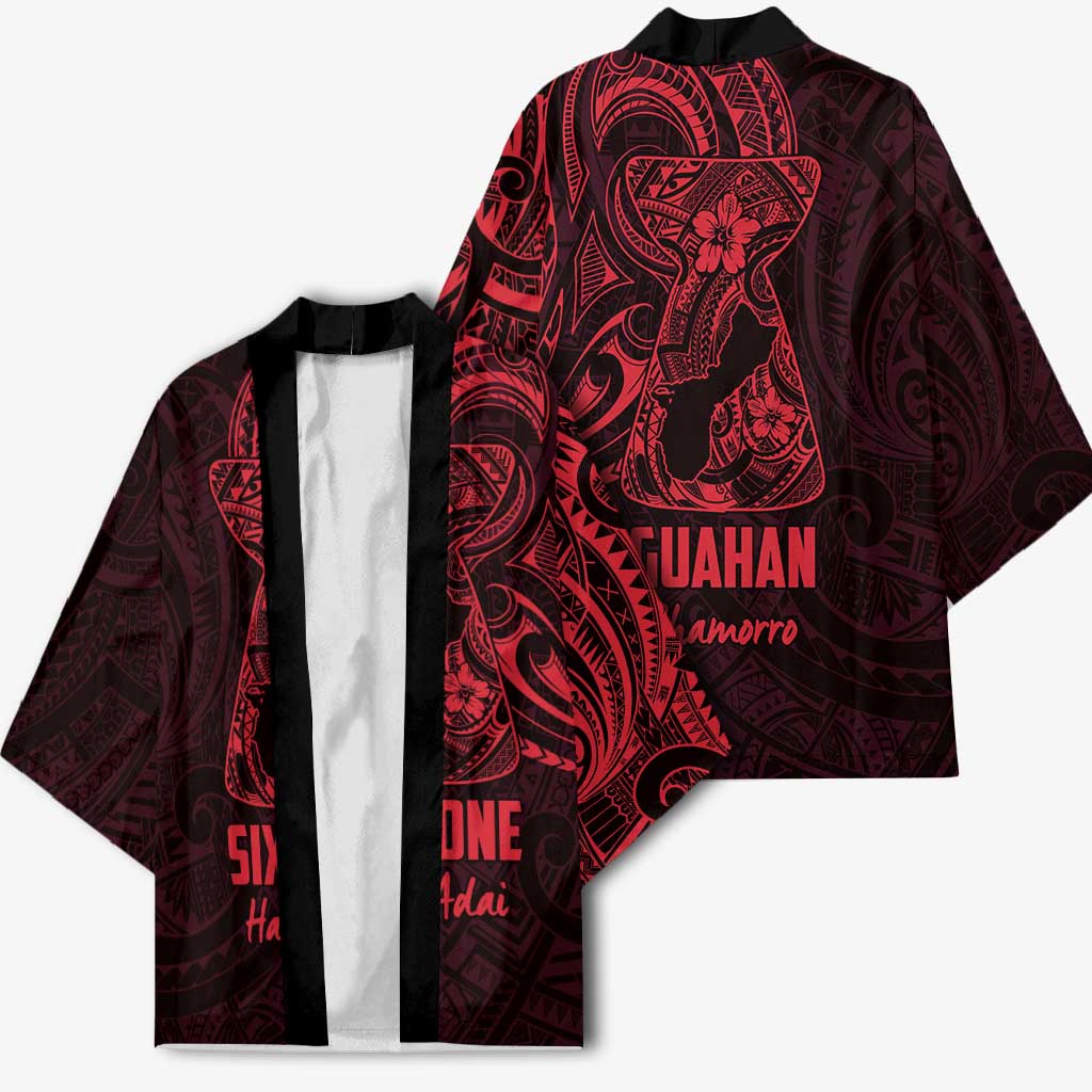 Oxblood Guam Latte Stone Tribal Tattoo Kimono Hafa Adai Six 7 One - Polynesian Pride