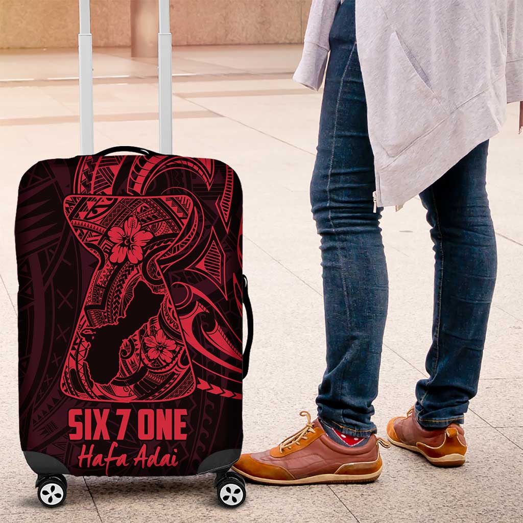 Oxblood Guam Latte Stone Tribal Tattoo Luggage Cover Hafa Adai Six 7 One
