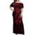 Oxblood Guam Latte Stone Tribal Tattoo Off Shoulder Maxi Dress Hafa Adai Six 7 One